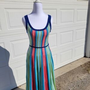 Skye's The Limits Multicolor Striped Sleevless Summer Midi Dress Size S